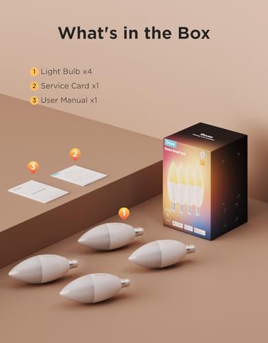 E12 Led Bulb Color Changing Candelabra Bulbs 450 LM (4 Count)
