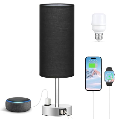 Black Bedside Lamp for Bedroom