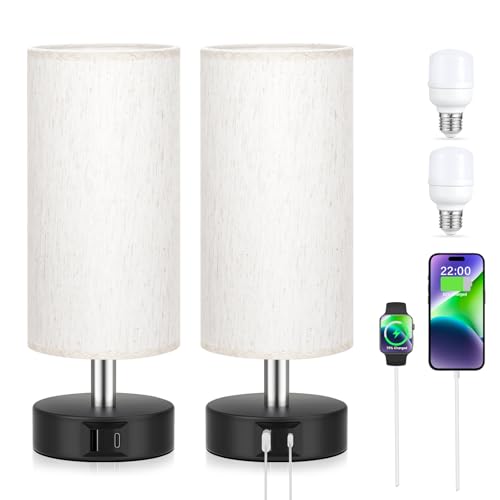 Small Table Lamps for Bedroom set of 2 (2 Count)