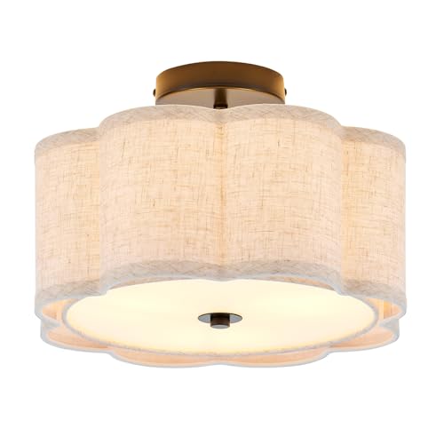 13" Black Semi Flush Mount Ceiling Light