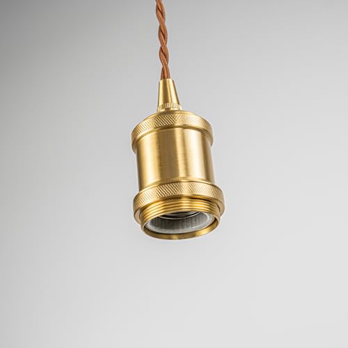 4 Pcs Brass E26 Bulb Socket Adapter Kit for Farmhouse Lighting Accessories for Vintage Industrial Wall Sconce Pendant Fixture DIY Replacement