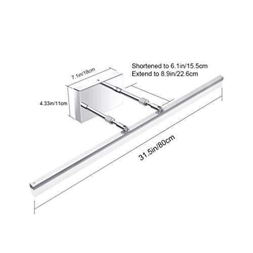 31.5in Dimmable Modern LED Vanity Lights for Bathroom Light Fixtures Over Mirror Chrome Adjustable Bath Lighting