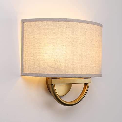 Industrial 2 Lights Wall Sconce Fixtures with Linen Fabric Shade