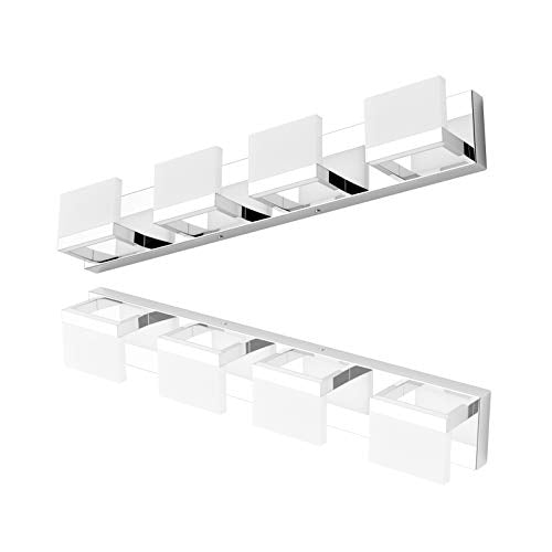 4 Lights LED Modern Vanity Light Chrome Bathroom Lighting Fixture Up and Down Bathroom Wall Light Over Mirror