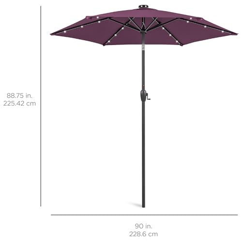 7.5ft Solar Umbrella LED Lighted Patio Umbrella