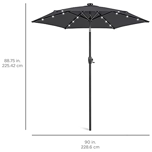 7.5ft Solar Umbrella LED Lighted Patio Umbrella