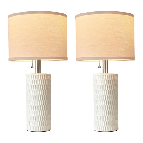 20.5" Modern Ceramic Table Lamps for Bedroom Set of 2 (2 Count)