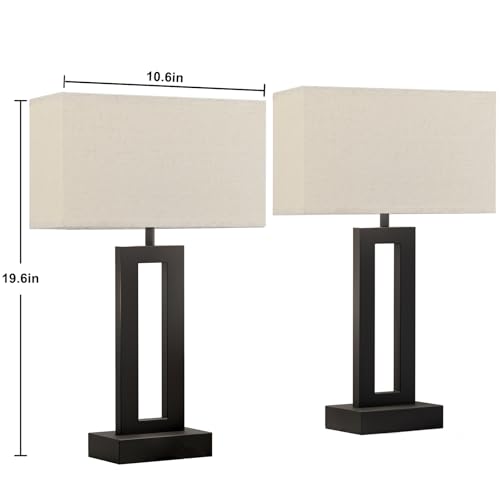 19.6" Touch Lamps for Nightstand (2 Count)