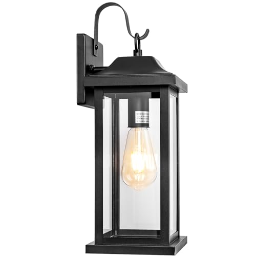 Large Black Outdoor Wall Light 17 Inch