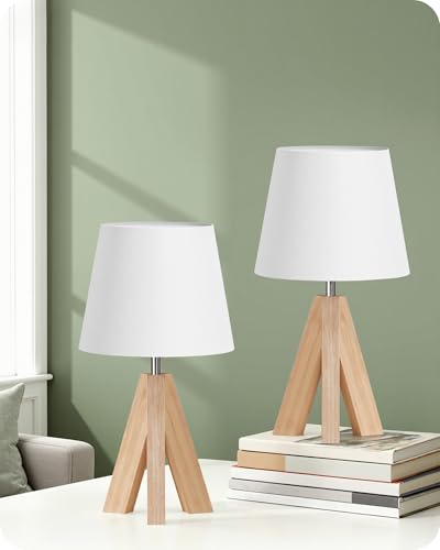 Wood Bedside Lamps Set of 2 (2 Count)