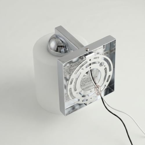 1 Light Chromed Bathroom Vanity Light with White Glass Shade