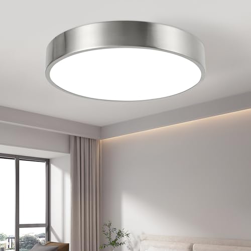 13inch Round Bathroom Ceiling Lighting Fixture (Brushed Nickel)
