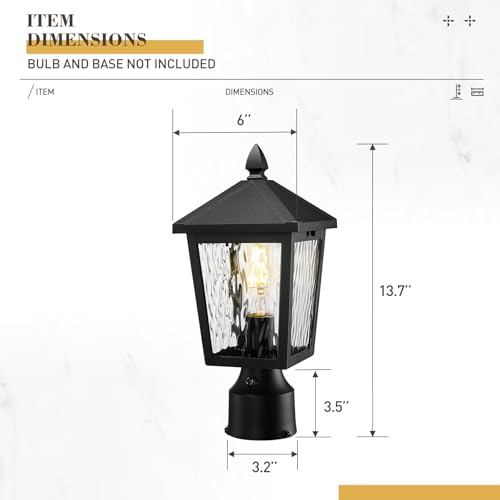 Lantern Post Light Fixture with Photocell Sensor