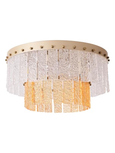 20" Gold Fandelier Ceiling Fan with Light (Flush Mount Fandelier)