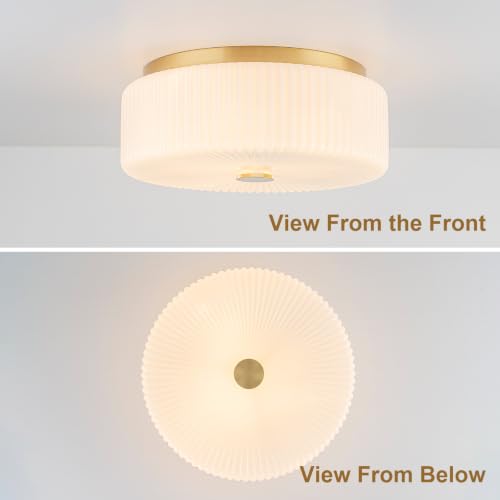 Mid Century Modern Gold Flush Mount Ceiling Light