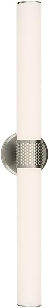 Kichler Sashi 32" LED Large Bath Bar with White Glass in Brushed Nickel, Modern, for Vanity, Fireplace, Buffet, Hallway, Vanity Mirror, (32" W x 5" H) 55193NILED