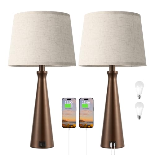 Modern Touch Lamps for Nightstand (2 Count)