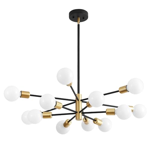 Chandeliers for Dining Room Black Gold 12