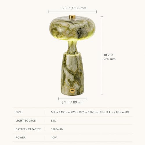 Green Marble Rechargeable Lamp