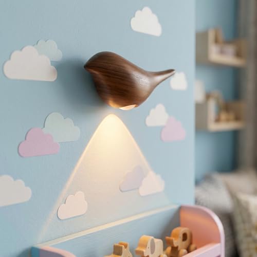 2 Pack Faux Walnut Bird Wall Sconces