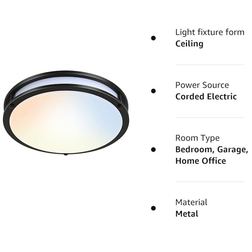 16 inch Dimmable LED Flush Mount Ceiling Light Fixture