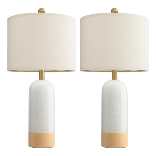 24'' White Ceramic Table Lamps Set of 2 (2 Count)