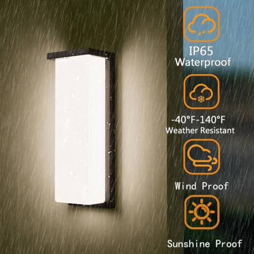 14in Dusk to Dawn Modern Black Outdoor Wall Light Fixtures