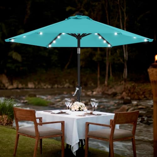 7.5ft Patio Umbrella with Solar Lights