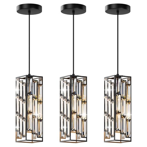 Modern 1 Light Crystal Pendant Light Kitchen Island (3 Count)