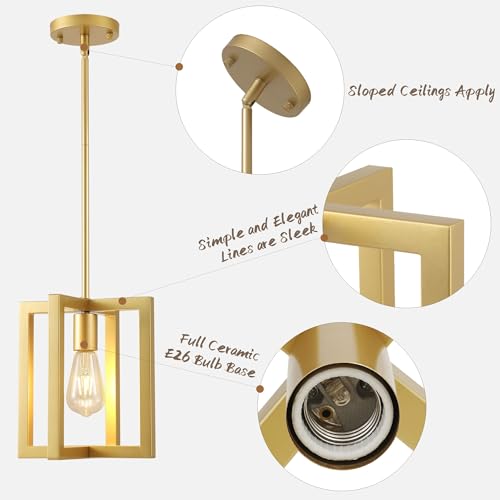 Mini Modern Farmhouse Gold Pendant Lighting for Kitchen Island
