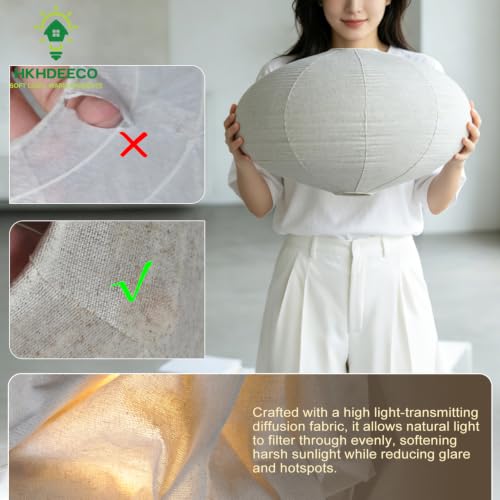 20 Inch Oval Linen Pendant Light Shade