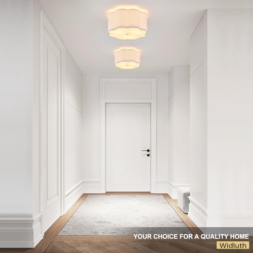 13" Modern White Semi Flush Mount Ceiling Light Fixture