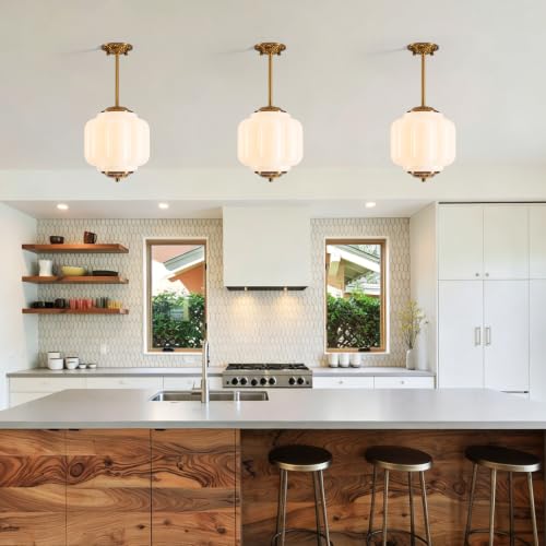 Semi Flush Mount Ceiling Light (Milk White 9")