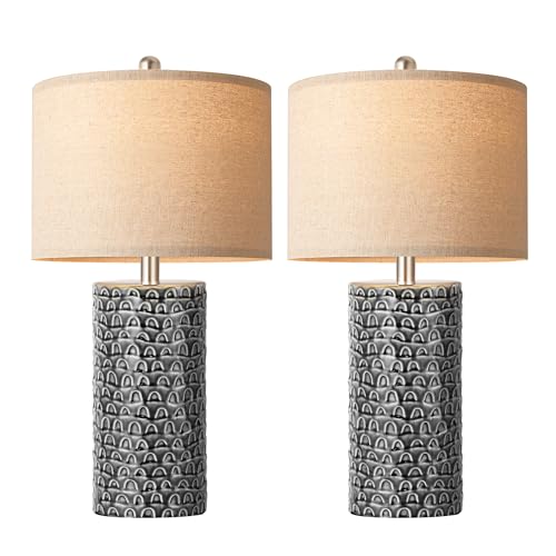 23" Modern Ceramic Table Lamp Set of 2 (2 Count)