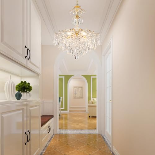 6 Light Crystal Chandelier Pendant Ceiling Light Modern Lighting Fixture for Bedroom Hallway Bar Kitchen Bathroom