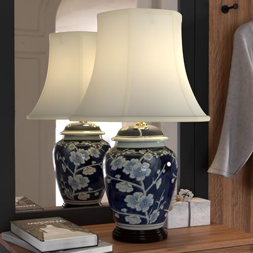 22" Blue Cherry Blossom Lamp