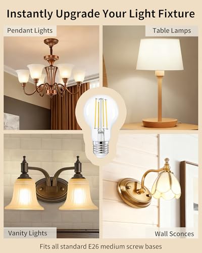 A19 Neutral White Edison Bulbs (6 Count)