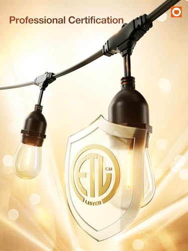 LED Outdoor String Lights 24FT Edison Vintage Weatherproof ETL (24 Foot)