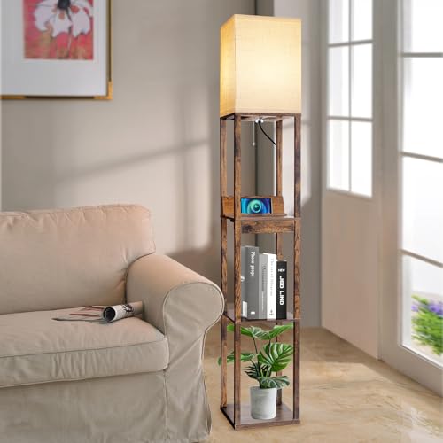 Floor Lamp with Shelves