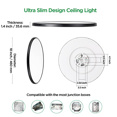 18 Inch Dimmable Ceiling Light Fixture