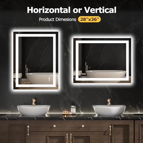 36.1"X28.1" LED Bathroom Mirror with Lights