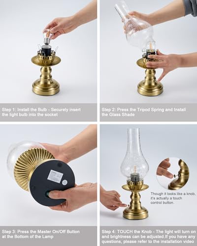 Vintage Rechargeable Cordless Table Lamp Battery Operated