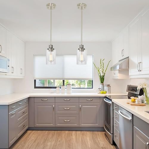 3 Pack Kitchen Island Pendant Lighting Brushed Nickel