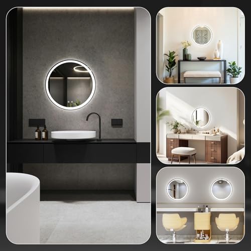 36 Inch Round LED Bathroom Mirror with Lights