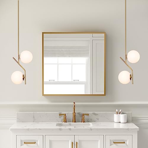 Brass Pendant Lighting 2 Light Chandelier Gold Globe Pendant Light Fixture Indoor Hanging Light Fixture for Kithchen Island Dinning Room Bedroom