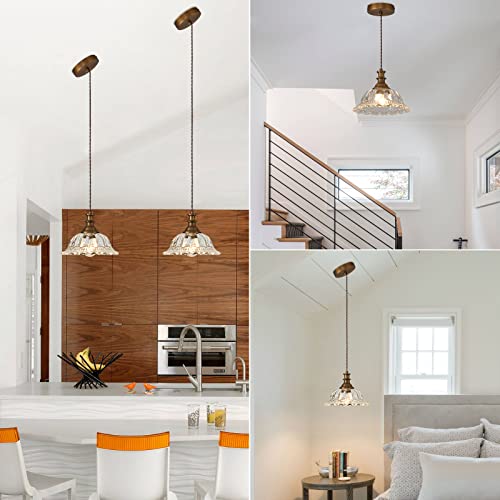 Glass Pendant Lights Modern Pendant Lighting Fixtures Hanging Lamp Brushed Finish Hanging Light Fixture for Kitchen Island Bedroom Dining Room Coffee Shop Hallway Hotel Living Room
