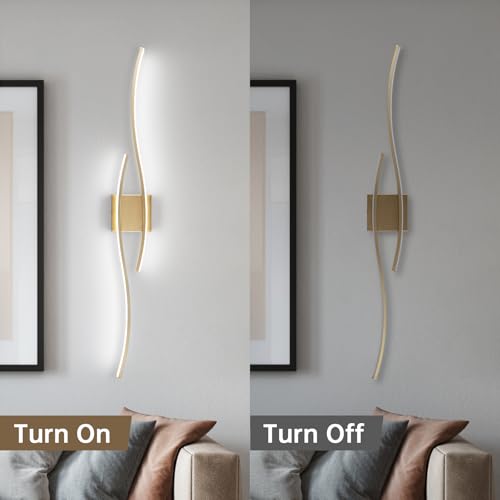 Modern LED Wall Sconce Set of Two with Remote Control (2 Count)