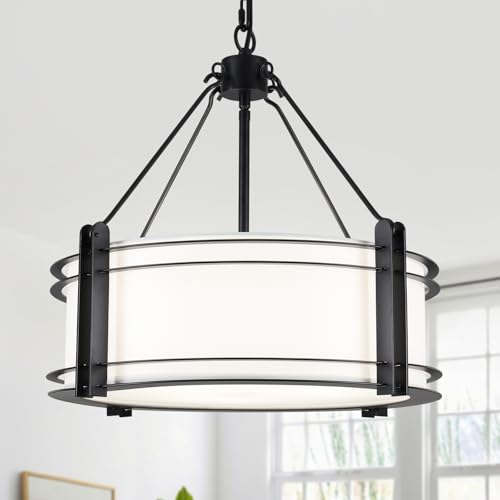 16.3'' Black Drum Chandelier