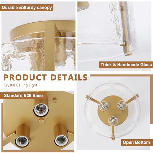 Modern Gold Semi Flush Mount Ceiling Light
