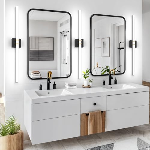 Modern Black and Brass Vanity Light Bar 40 Inch